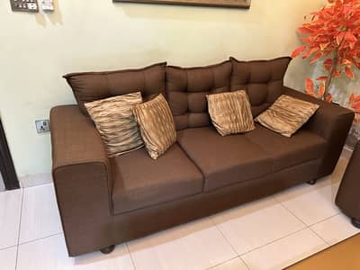 Sofa Set of 3+2+1 (6 Seater) and Table + A dining table with 6 chairs