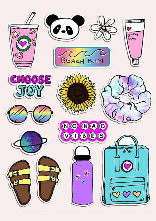 Colorful Summer Text Stickers – Fun Stickers for Laptop, Car, Bike & Phone