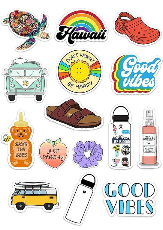 Colorful travel Stickers for Laptop Car Bike Phone Stickers