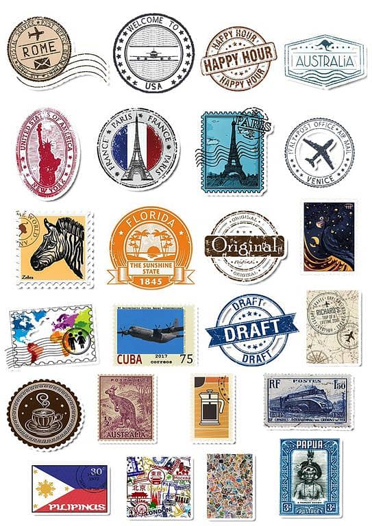 Travel stamp Sticker Laptop Guitar Skateboard Luggage Fun Graffiti Sticker