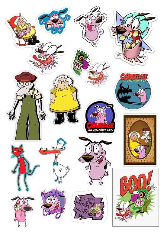 Courage the cowardly dog Stickers for Laptop Car Bike Phone Stickers