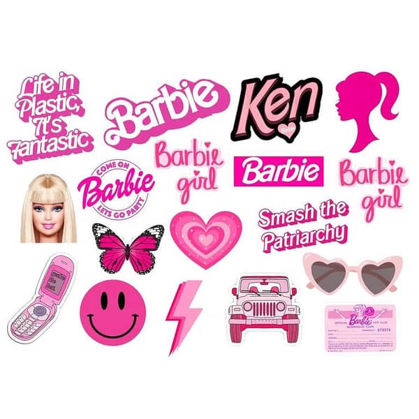 Barbie stickers for kids Art Stickers 20pcs for mobile back, Laptop, dairy and for decorating your stuff and making them look more attractive - 3 inch x 2 inch