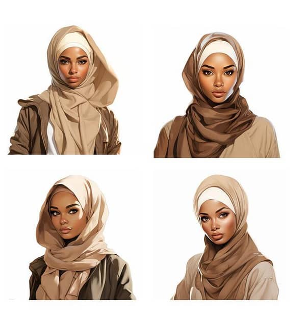 Hijabi laptop stickers 4pcs, mobile, scrapbook, diary Introvert hijabi, antisocial