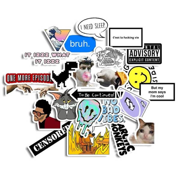 24pcs Aesthetic Stickers Waterresistant Stickers for Water Bottles Laptop Phone Computer Guitar