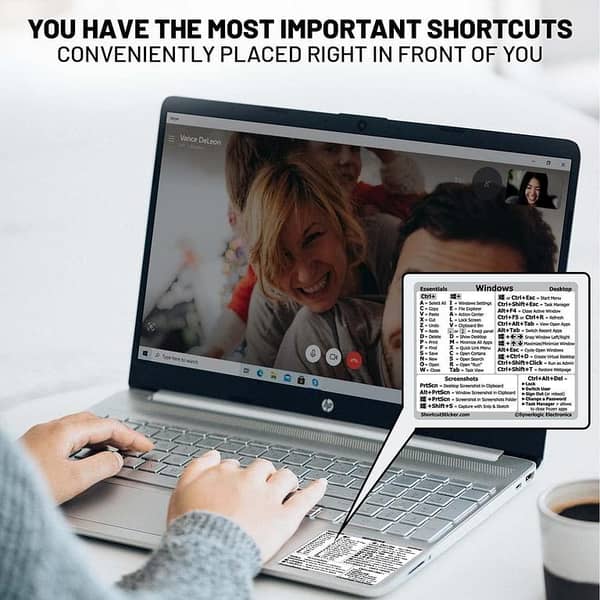 Computer Reference Keyboard Shortcut Sticker for Windows PCs, Laptops, and Desktops