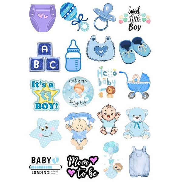 New Born Baby Boy Stickers Aesthetic Stickers 20 Pieces of Cool Stickers For Decoration Laptops Mobile and Journal Best Quality 2 Inch Adhesives Girls & Boys Vibes For Moms