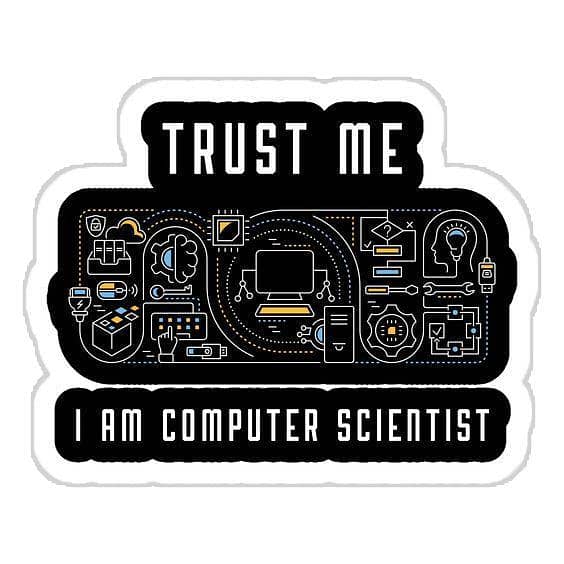 Computer Scientist Sticker 3 inch x 2 inch - Sticker for Laptop  Sticker for Mobile