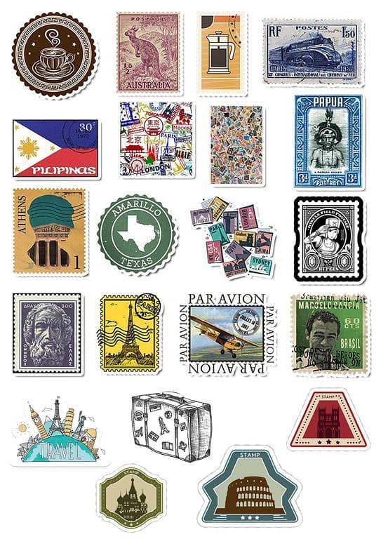 Travel stamp Sticker Laptop Guitar Skateboard Luggage Fun Graffiti Sticker