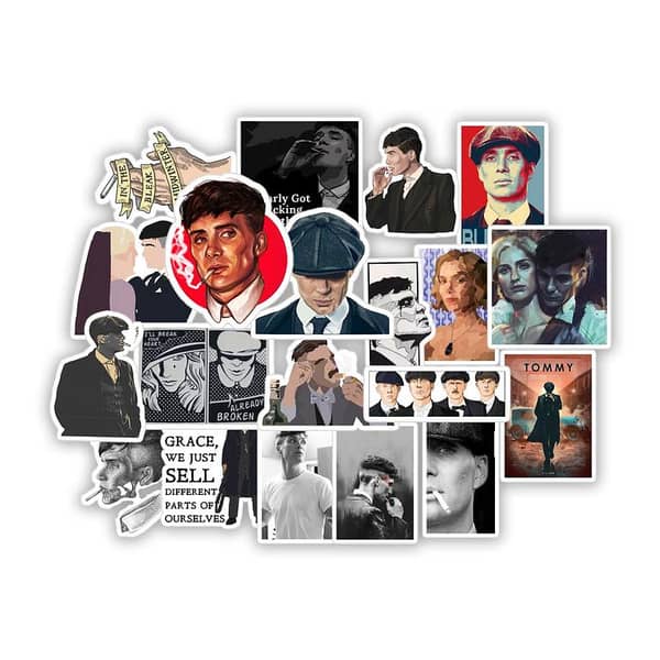 Peaky Blinders Hero Stickers for Kids/Teens fans, Waterproof DIY stickers for Laptop, Decor, Water Bottle, Car Cup, Computer, Guitar, Skateboard, Luggage and Bike Bumper etc