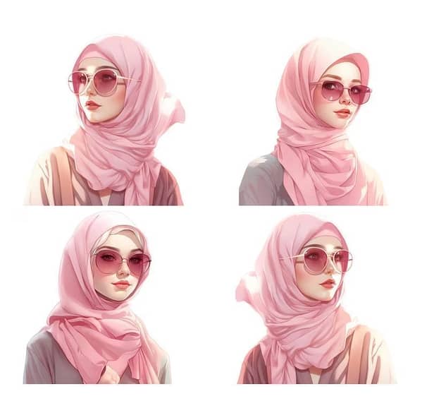 Hijabi laptop stickers 4pcs, mobile, scrapbook, diary Introvert hijabi, antisocial