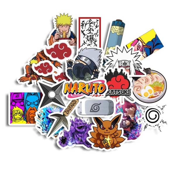 Naruto Anime Sticker Pack 20pcs Fan Art from animo  Perfect for Laptop Computer Car Water Bottle Travel Case Guitar Luggage Motorbikes.