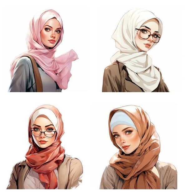Hijabi laptop stickers 4pcs, mobile, scrapbook, diary Introvert hijabi, antisocial