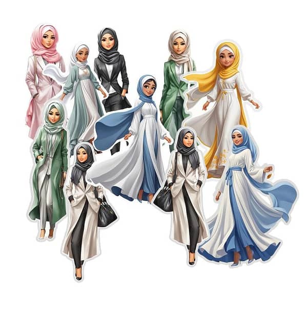 Hijabi laptop stickers 10pcs, mobile, scrapbook, diary Introvert hijabi, antisocial