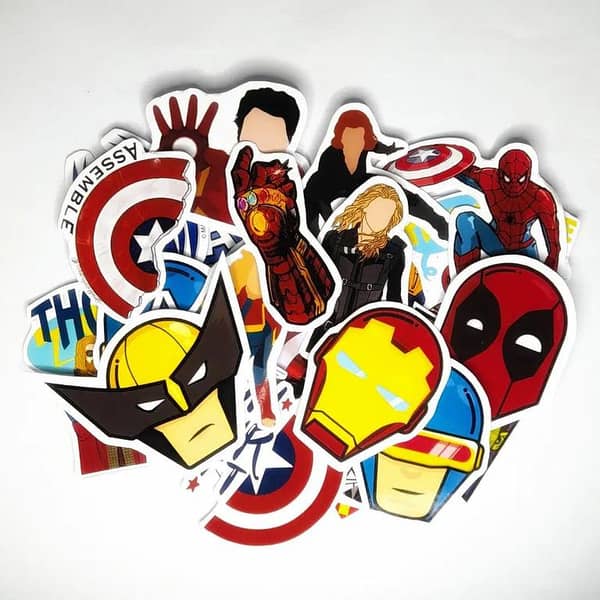 Marvel Hero Stickers for Kids/Teens fans, Waterproof DIY stickers for Decor, Laptop, Water Bottle, Car Cup, Computer, Guitar, Skateboard, Luggage and Bike Bumper etc