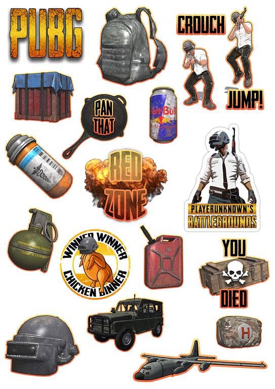 PUPG game Stickers for Laptop Car Bike Phone Stickers