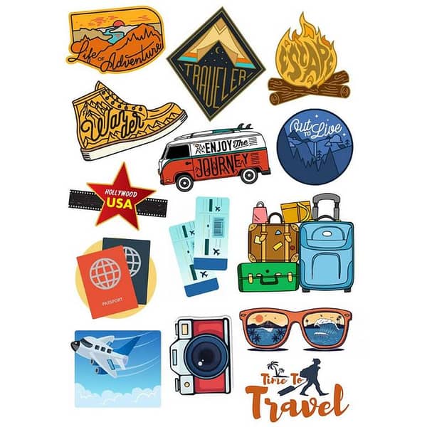 Traveler Stickers Pack – Stickers for Decoration (Laptops, Mobile, Journals)