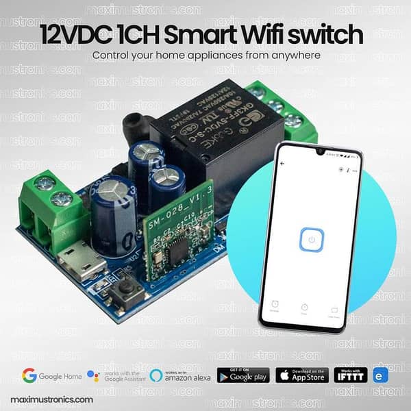 EWelink Smart WiFi Relay Smart Switch DC 5V 12V 24V 32V 1 Way Alexa Google Home Voice Control Qiachip