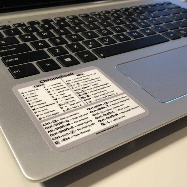 Chrome OS Chrome book Shortcut Sticker – 41 Shortcuts – 3″ x 3″