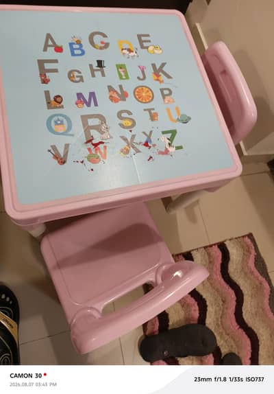 used writing table, hardly used, almost new