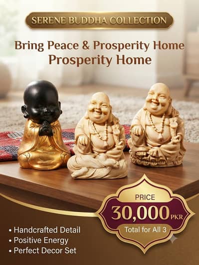 Serene Buddha Collection - Set of 3 Decorative Figurines