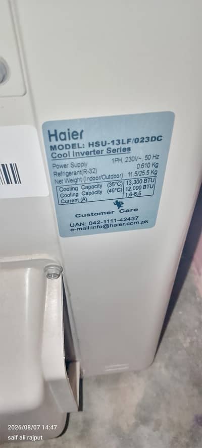 haier ek ton dc inveter