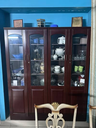 Luxury 4 Door Wooden Showcase | Glass Display Cabinet