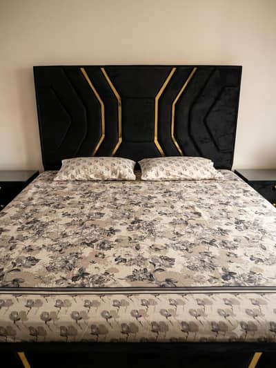 Full King Size Bed with 2x Side Tables
