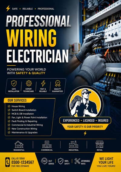 Professional Electrician Jisko Kaam Karwana Hai Rabta Kare 03121094217