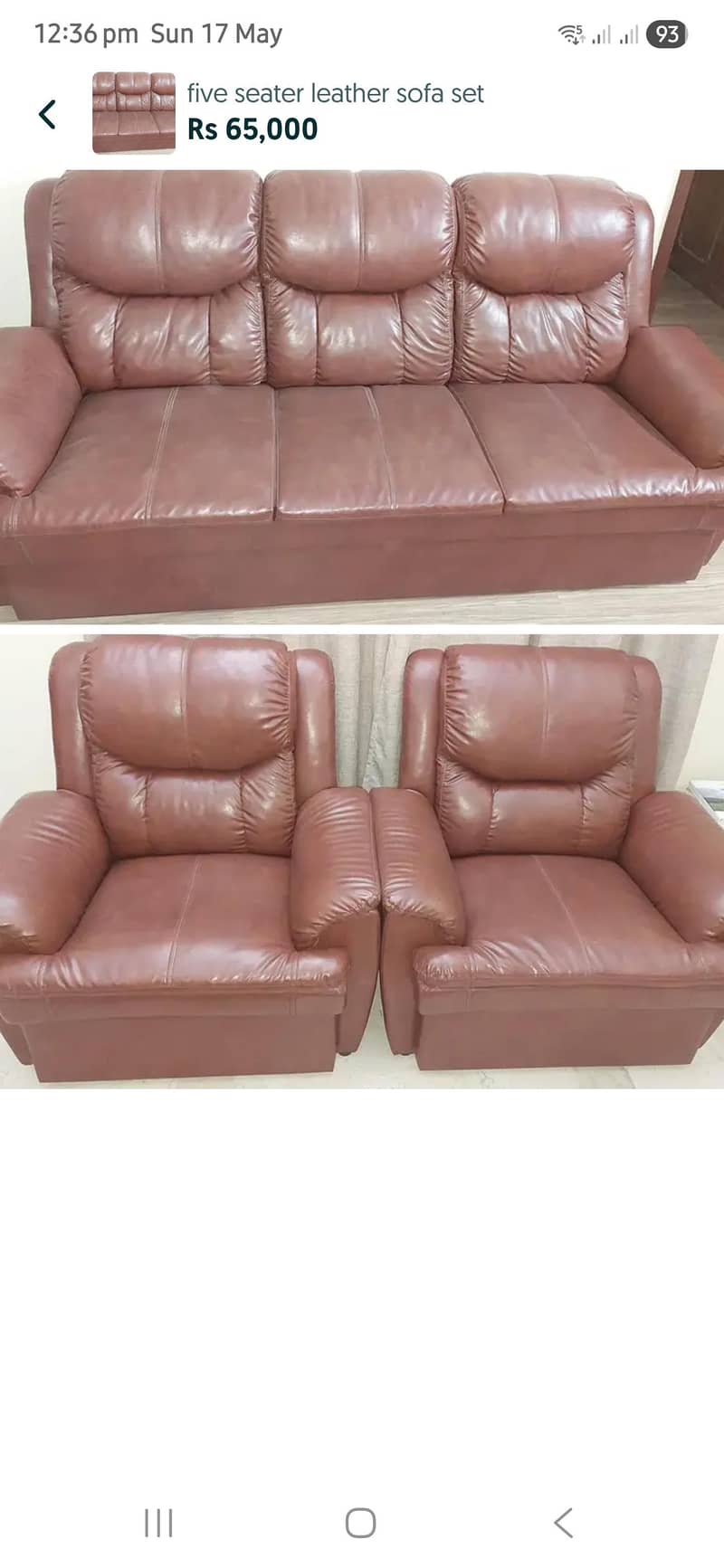 Artificial leather sofa set 1