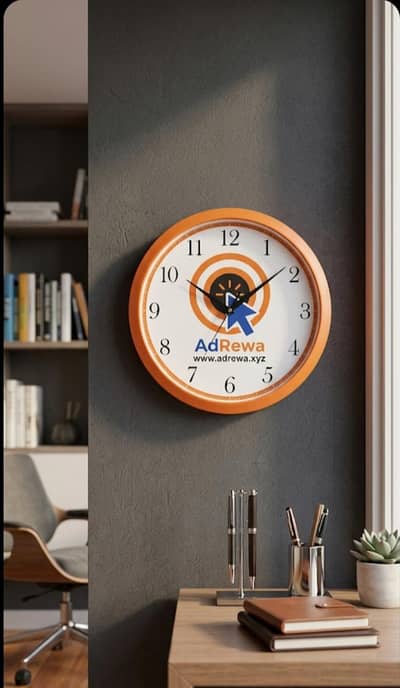Stylish Orange Wall Clock for Home & Office