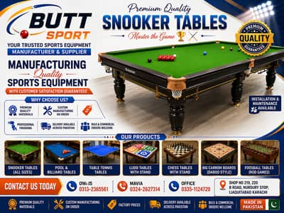 Custom Snooker | Pool Tables | Table Tennis | Carrom | Foosball Manufa