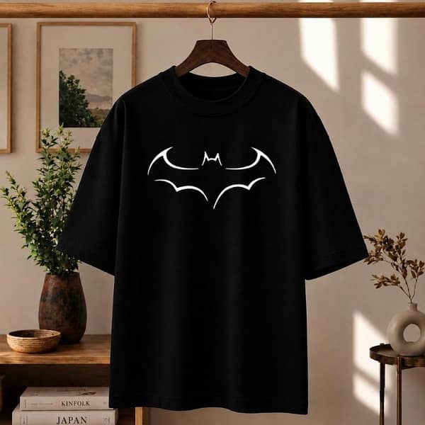 Batman Graphic Print Oversized Drop Shoulder T-Shirt for Men