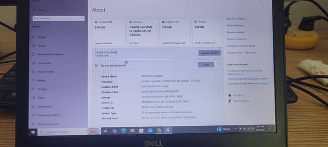 Dell Latitude 7290 Core i5 8th Gen | 8GB RAM | 256GB SSD