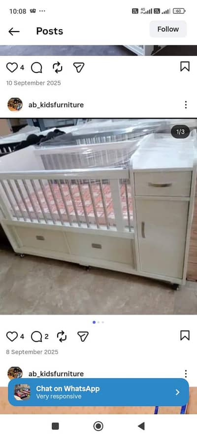 Baby cot | baby bed | wooden cot | kids bed | kids crib coat | 2 BY 5