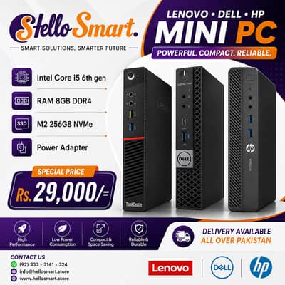 Dell Micro I5 6 Gen 8/256, HP I3 8Gen, Dell I5 7Gen MiniPC  Desktop