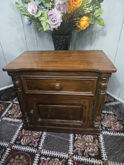 single bed with  side table