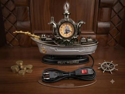Working Vintage Ship Lamp Clock - Minor Repair Needed