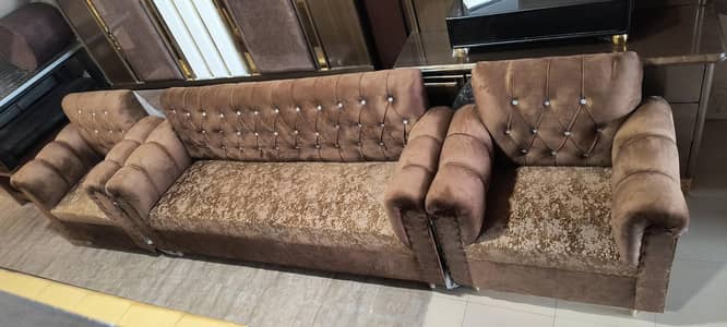 Brand New 5 Seater Kikar Wood Sofa Set – All Colors Available | Multan
