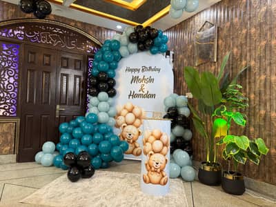 Balloons Decor, Lights, Event Planner, birthday, Flowers, Djsound, SMD