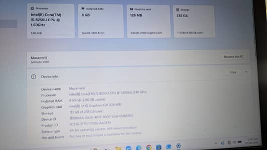 Dell laptop latitude 5590 8th gen core i5