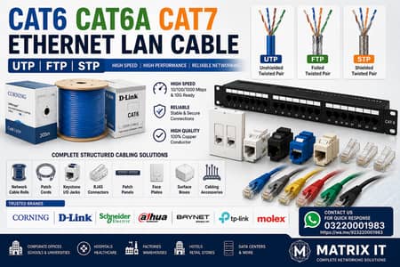 Cat6 Cat6A Ethernet LAN Cable UTP FTP STP Patch Cord Keystone I/O RJ45