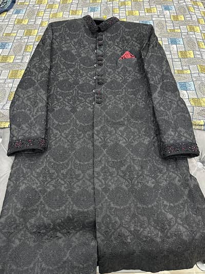 New design groom sherwani jutt black