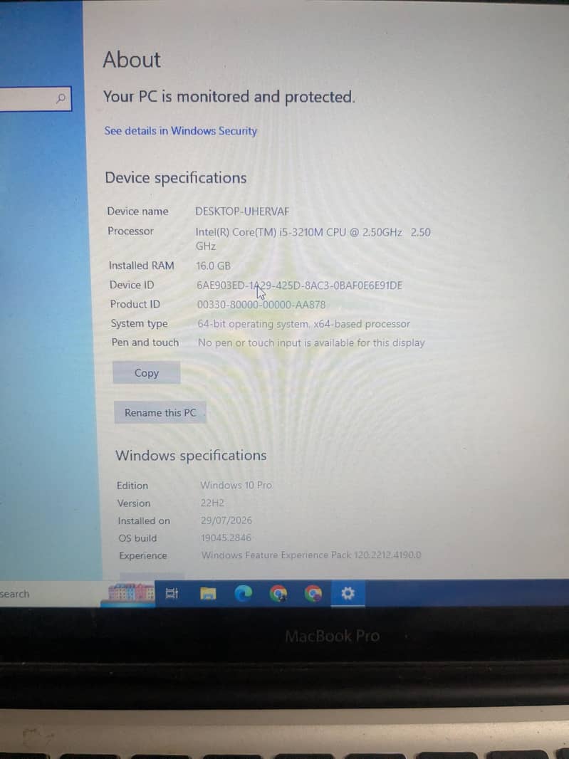 Macbook pro 2012 mid win/mac both 2