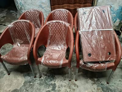 6 chairs one table