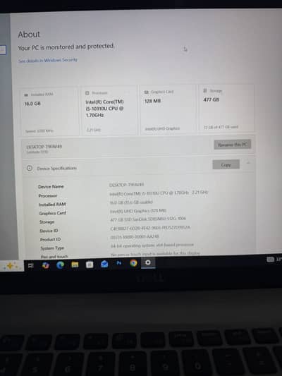 Dell i5 10th Gen 16 GB Ram 512 SSD