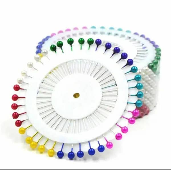 Multi-Color 2-Inch Hijab Pins Wheel – 40-Pin Scarf/Burka/Stroller Pins