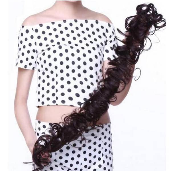Synthetic Hair Bun with Curly Chignon - Donut Roller Headband Extension