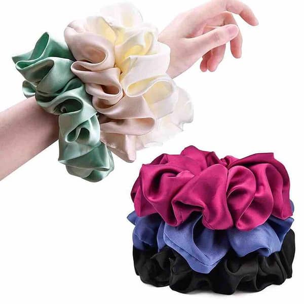 5-piece set of girls' scrunchies in assorted colors