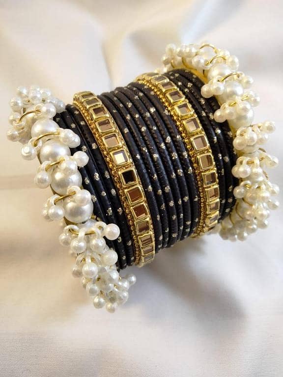 Morgan Kangan with Metal Bangles Set for Girls