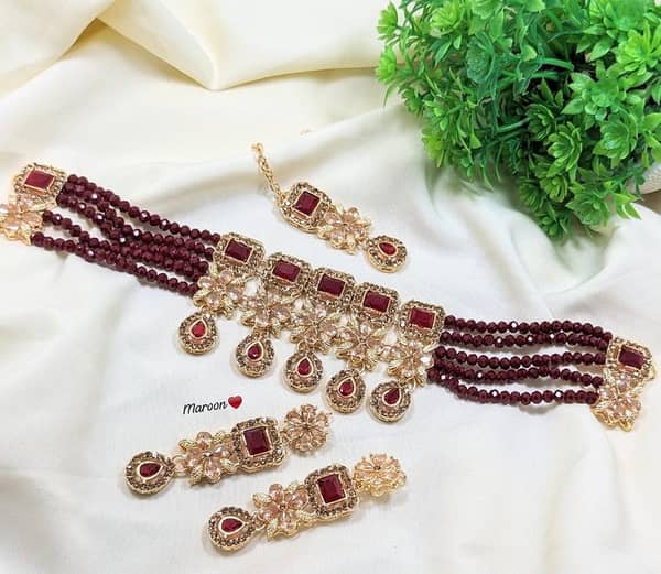 New Fancy Choker set with Tika & Ear Rings